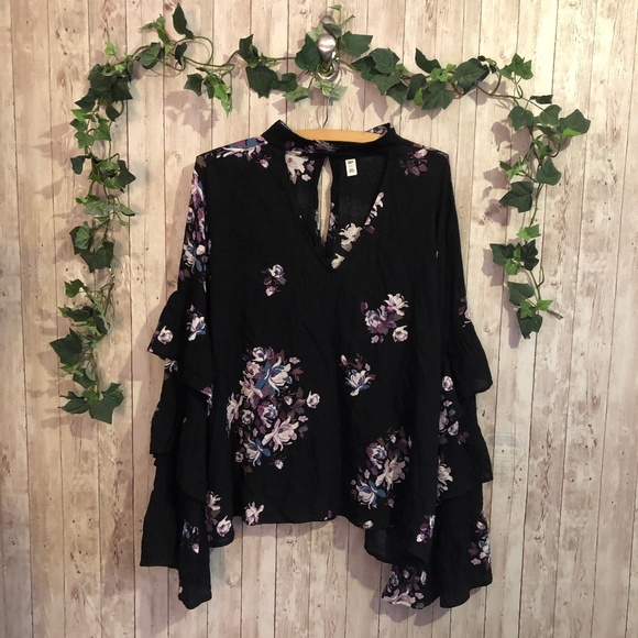 bp Tops - NWT Floral Boho Flair Sleeve Plus Size Top